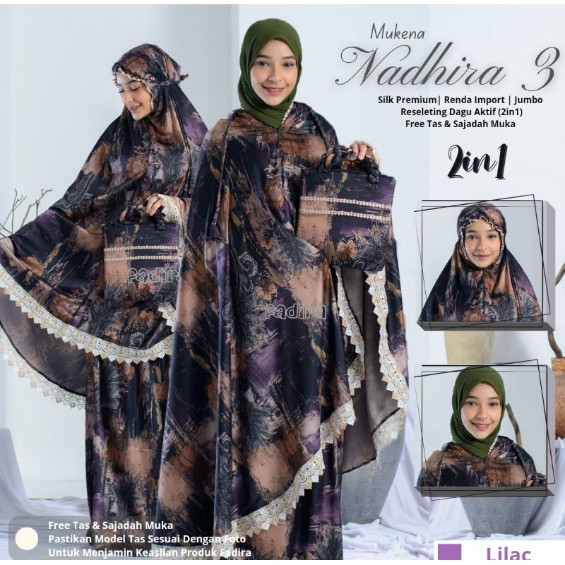 Mukena 2 in 1 Jumbo Nadhira | Mukena 2 in 1 Motif Rayon Jumbo Series Nadhira