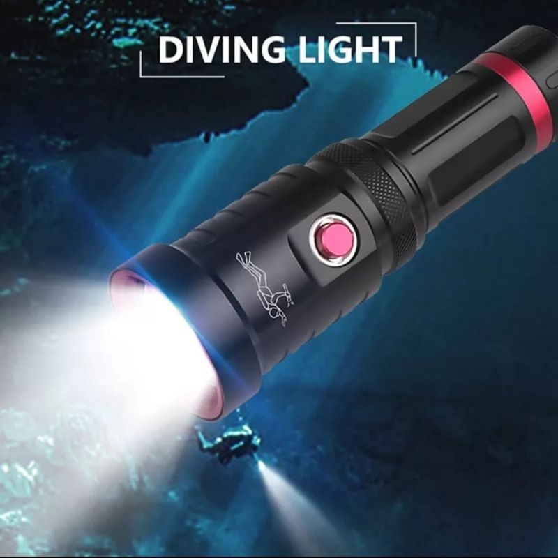 Senter LED 100000LM XHP70 LED Diving Flashlight Underwater Torch (New)