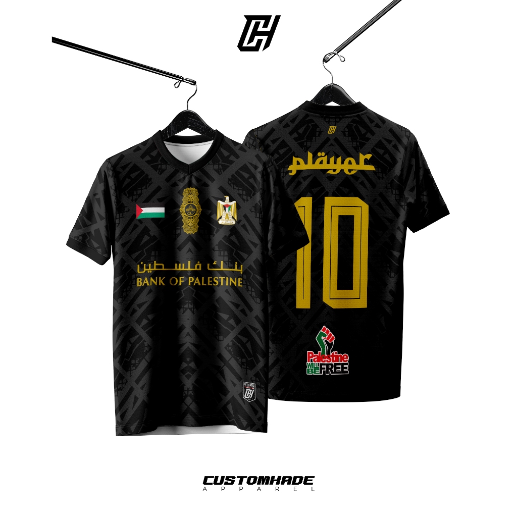 CH Jersey Futsal Palestina Printing Hitam Custom Original Customhade