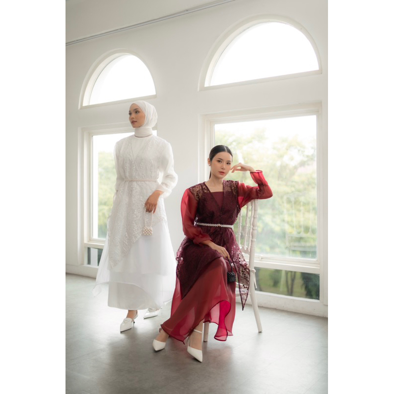 Jasmine dress by NAMÈLIS - SUDAH SATU SET DAN FREE BELT Outfit Dress Set Hijab Non Hijab untuk Pesta