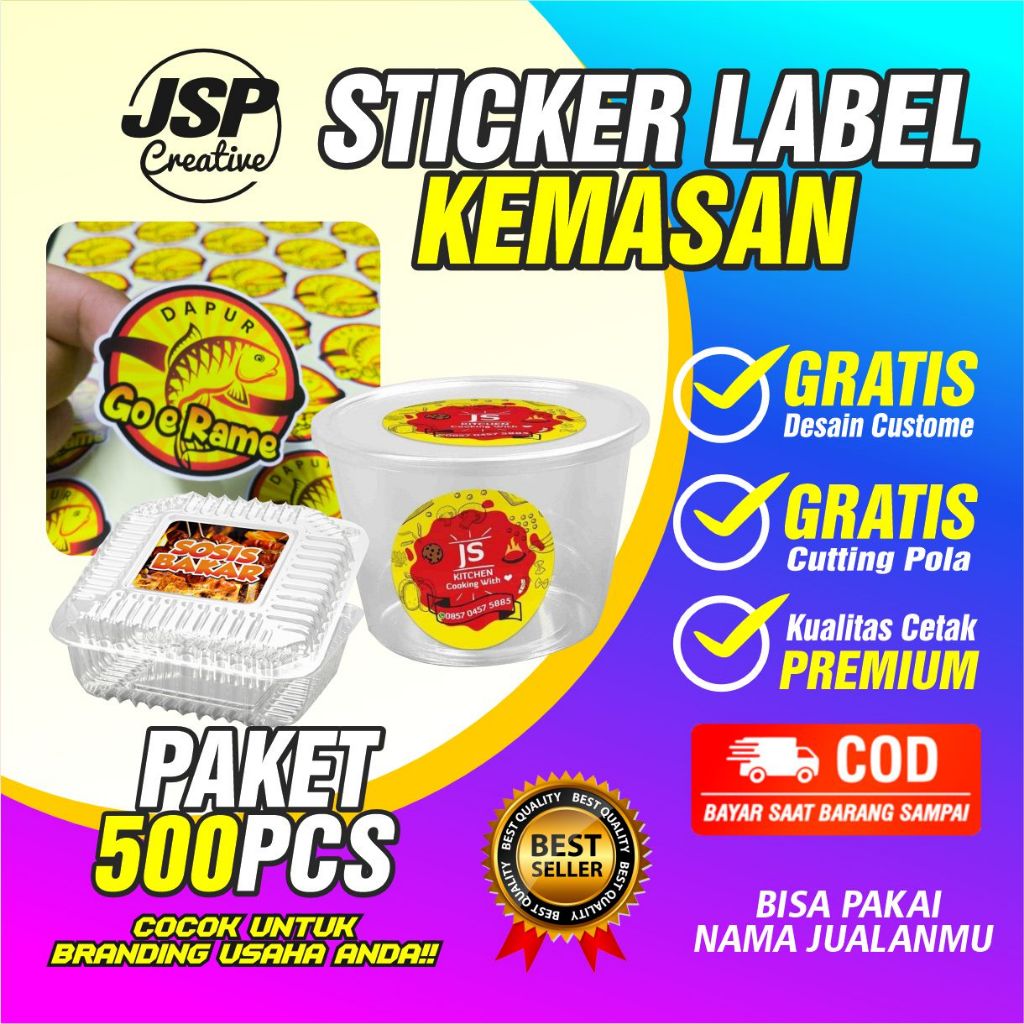 

STCIKER LABEL KEMASAN PAKET 500PCS PLUS CUTTING