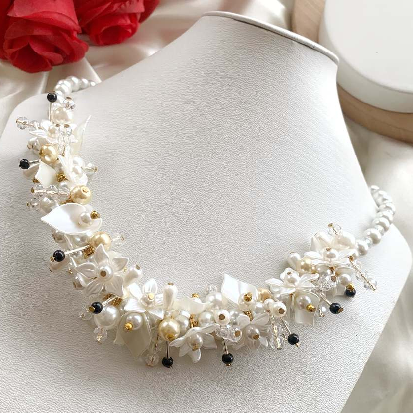 AKSESORIS HIJAB TALITA | CRISTAL BEADS NECKLACE | KALUNG HIJAB MANIK MANIK | KALUNG KRISTAL PREMIUM 