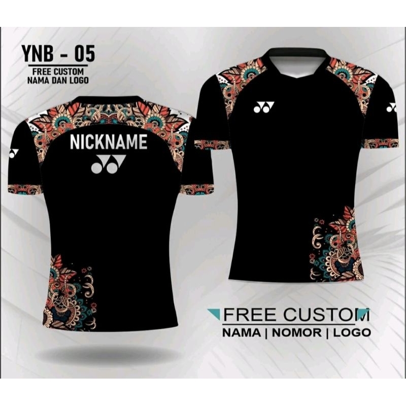 Jersey badminton baju bulu tangkis kaos bulu tangkis yonex batik free custom