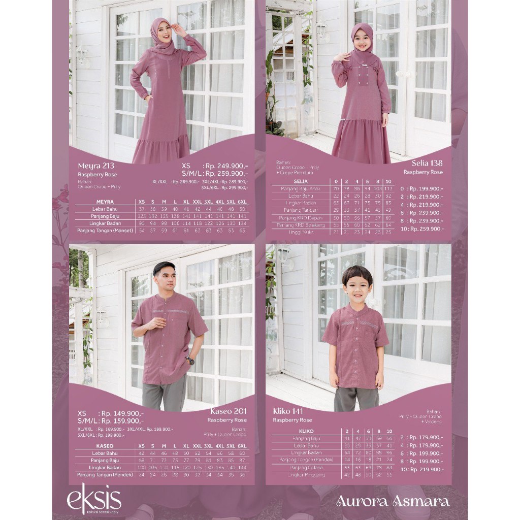 SARIMBIT EKSIS 226 RASPBERRY ROSE,EKSIS 227 ROBIA BLUE