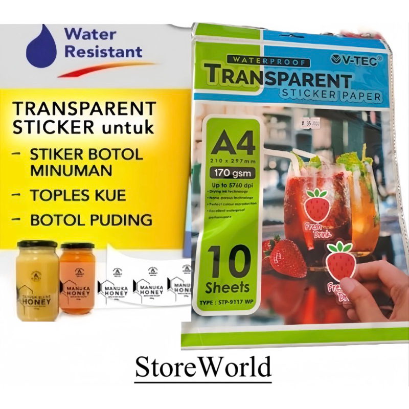 

STIKER TRANSPARENT STIKER PAPER ANTI AIR Murah kertas inject