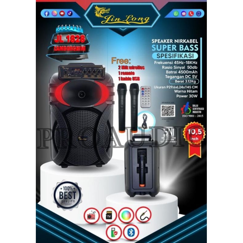 SPEAKER BLUETOOTH JL 1828 LAMBORGHINI / MIC WIRELESS 2