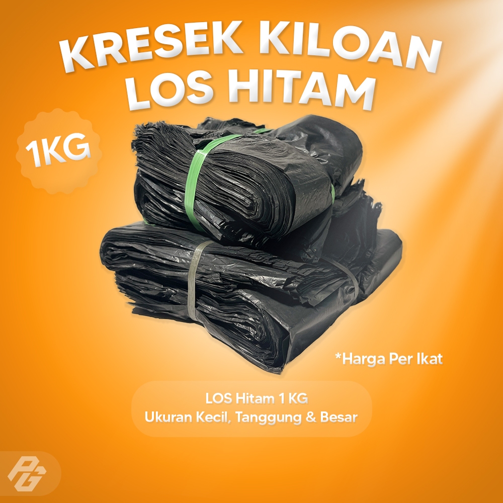 Berat 1 KG Kantong Plastik Kresek Hitam LOS Kiloan Ekonomis Ukuran Kecil & Tanggung Kiloan Murah