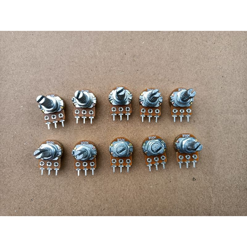 1Pcs Potensiometer mono B50k Potensio mono 50k potensio mono Linear 50k