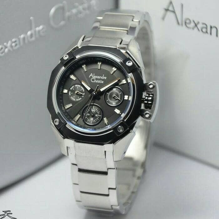 Jam Tangan Alexandre Christie AC 6225 Silver Hitam Ladies Sport Original Garansi Resmi 1 Tahun