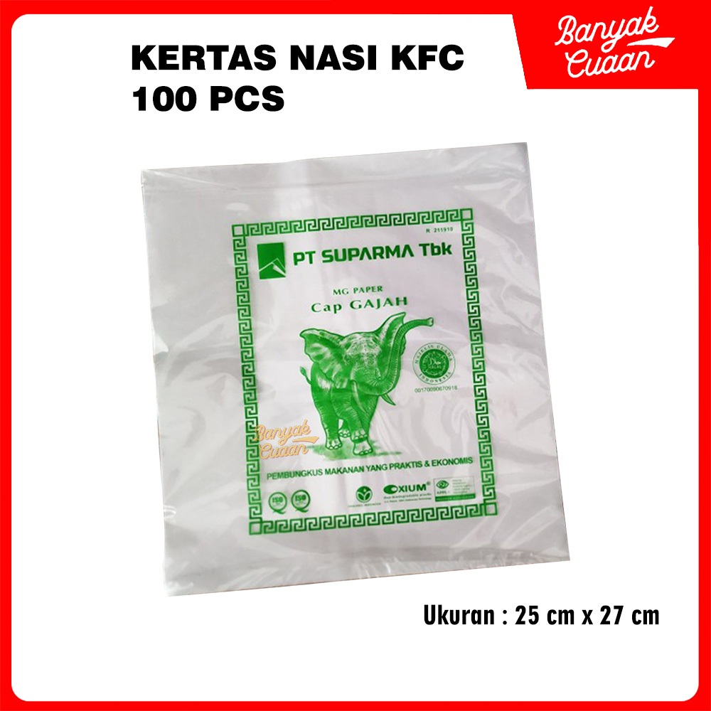 

KERTAS NASI KFC/KERTAS PEMBUNGKUS NASI/KERTAS BURGER/KERTAS KEBAB
