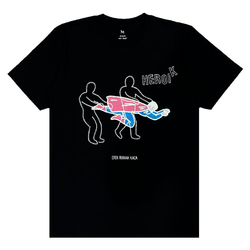 Ready Stock - Tshirt EFEK RUMAH KACA - HEROIK Hitam | Efek Rumah Kaca Official Merchandise