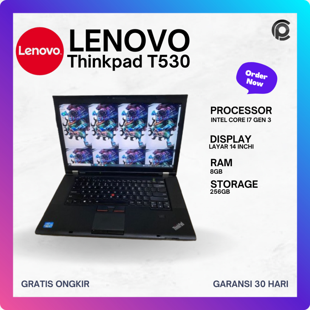 LENOVO ThinkPad T530 8GB SSD 128GB Intel Core i7 Gen 3 Laptop Second Harga Grosir Laptop Second Hand