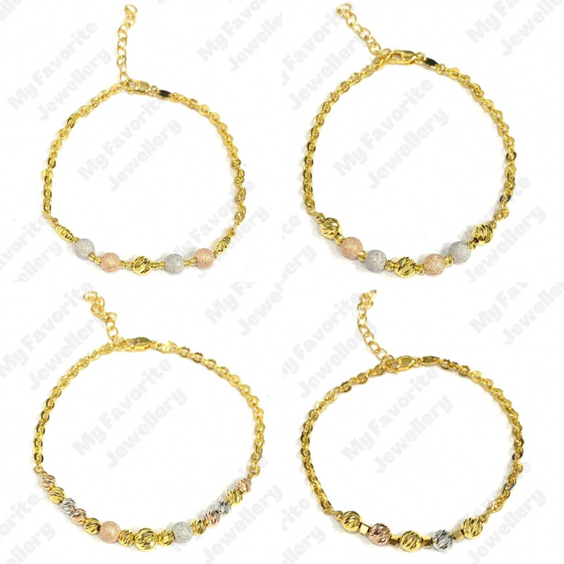 Gelang Fancy Bola-Bola Candy Emas Asli Kadar 700