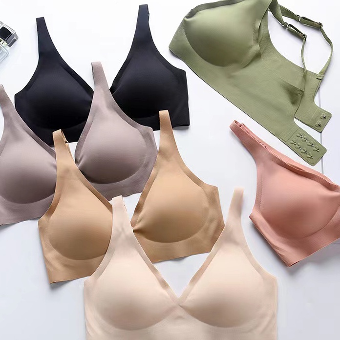 C6369 Seamless Bra Wanita Push Up Pakaian Dalam BH Tanpa Kawat dengan Tali Strap Size SXL Cup AB