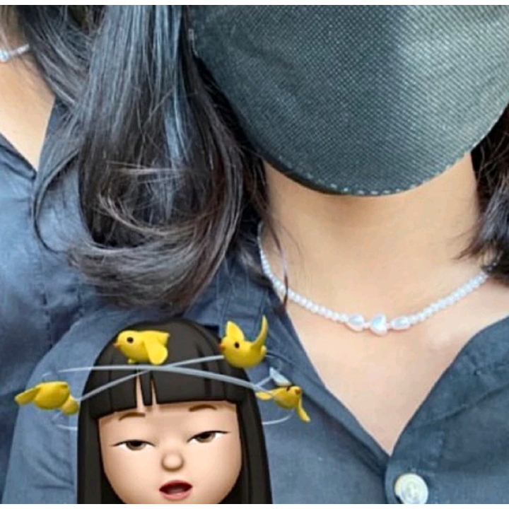 Kalung Jessica Mutiara Vintage Model Simpel Necklace Pria Wanita Unisex Mutiara Pearl / Kalung love 