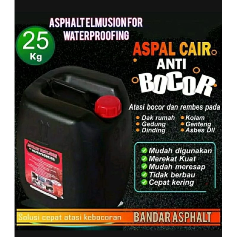 Aspal cair  cat waterproof pelapis anti rembes dan anti bocor 25 kg