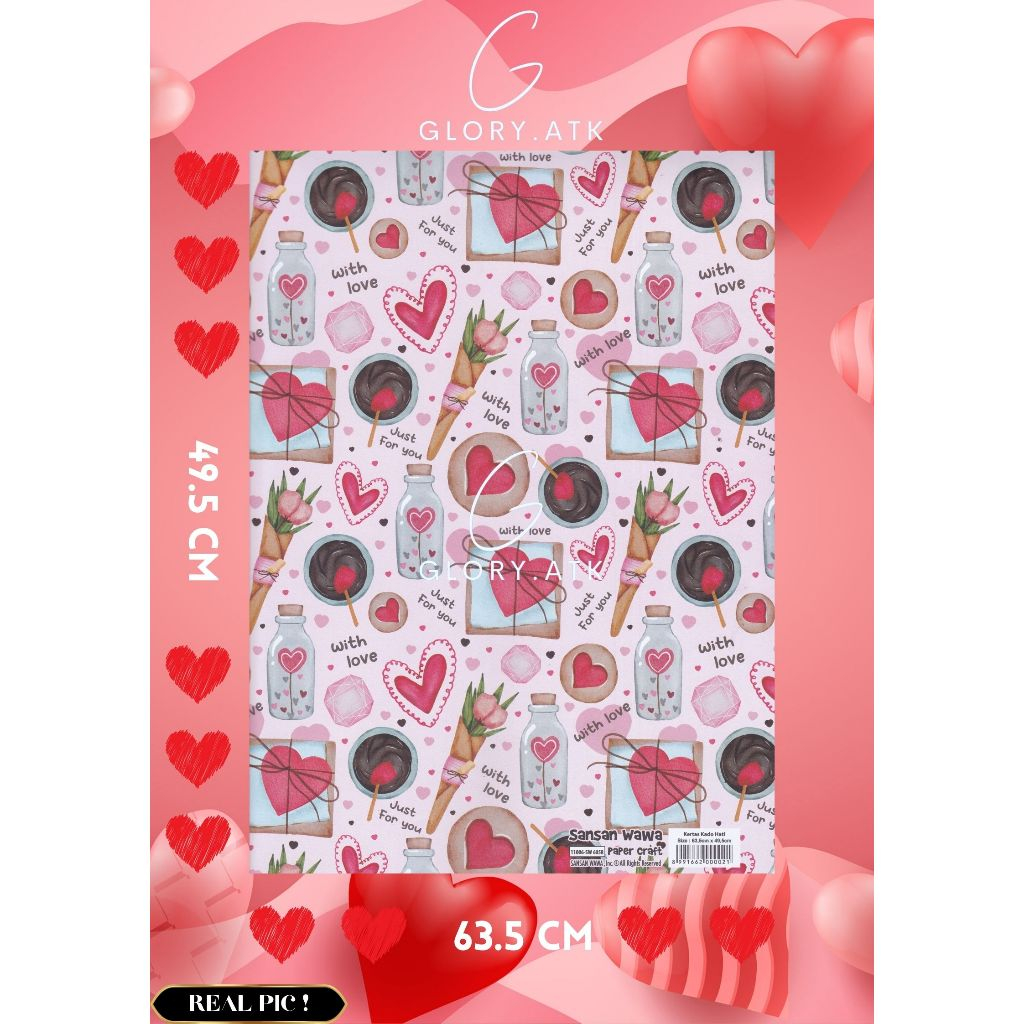 

KERTAS KADO SANSAN WAWA/ SANWA LOVE SW6058 DOFF MINIMAL PEMBELIAN 5 LEMBAR