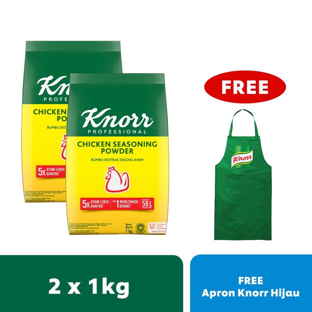 Knorr Chicken Seasoning Powder Refill 1Kg (X2) Free Apron Knorr