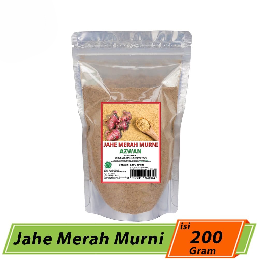 

Bubuk Instan Jahe Merah Bubuk Murni isi 200 Gram Tanpa Gula dan Bahan Lainnya