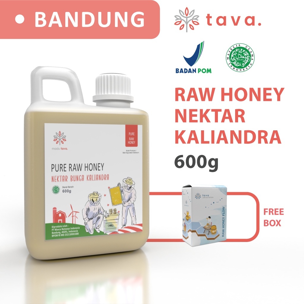 

Madu Asli Murni 600gr Tava Grade A Nektar Kaliandra 100% Alami Pure Natural Raw Honey