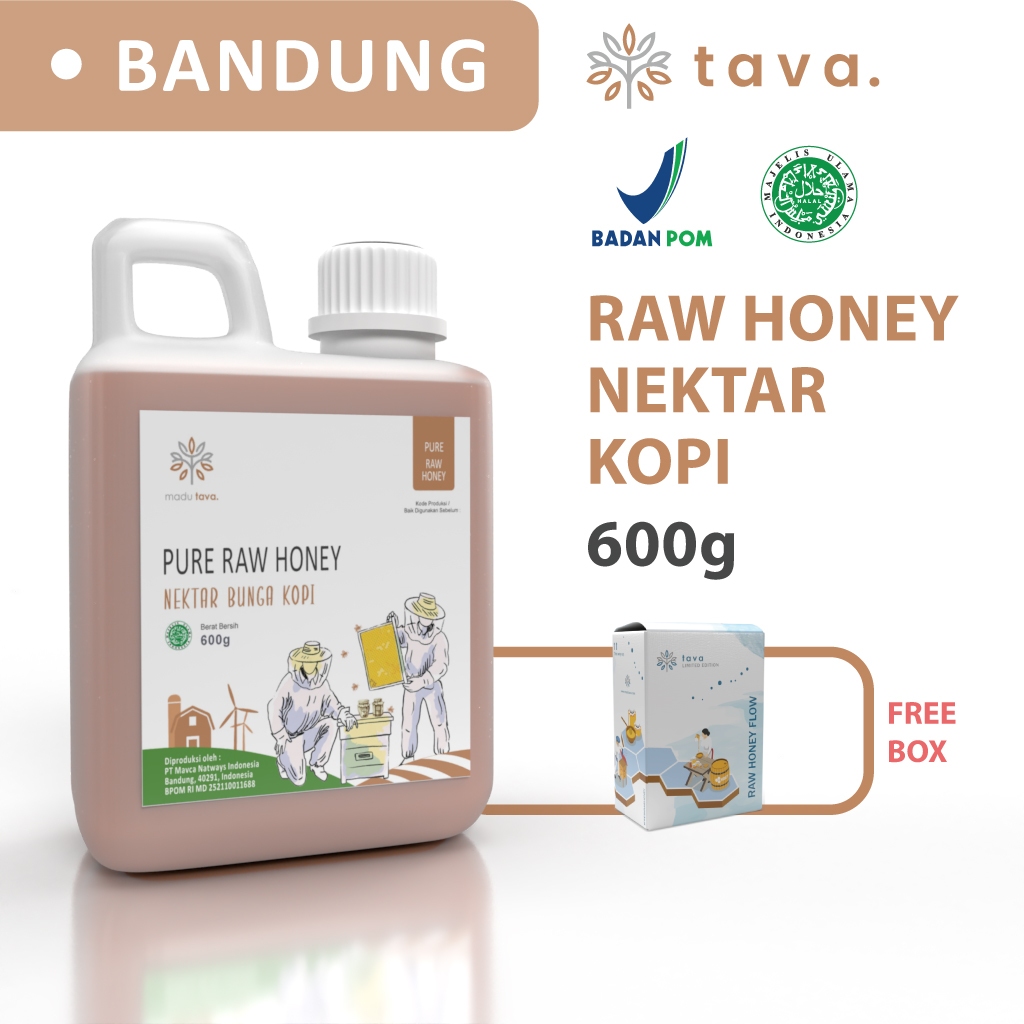 

Madu Asli Murni 600gr Tava Grade A Nektar Kopi 100% Alami Pure Natural Raw Honey