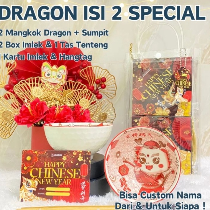 

FSASH SALE Hampers Mangkok Imlek Shio Naga Set Chinese New Year CNY Sincia Souvenir Mug Cangkir Gelas Gift Kado Unik