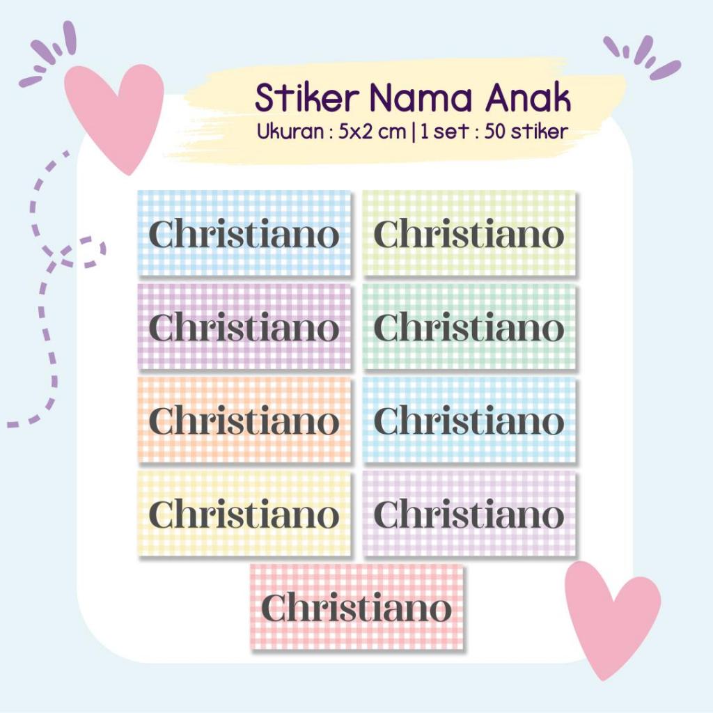 

Stiker Nama Anak Waterproof / Anti Air : Kode 08