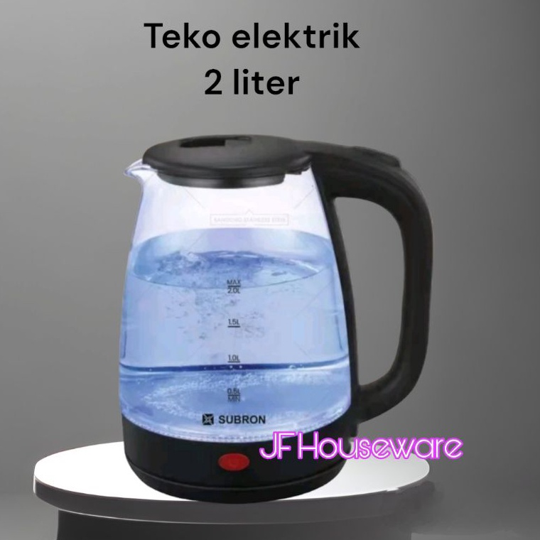 Nfz Teko listrik  kettel elektrik kaca 2 liter  pemasak air elektrik