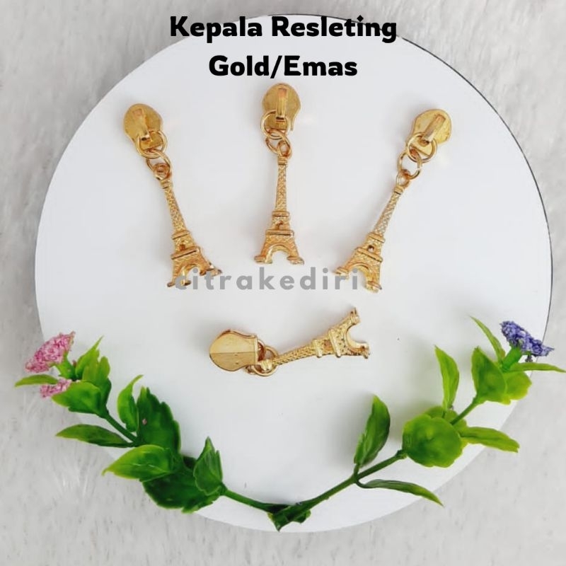 kepala resleting gigi plastik uk no 5 warna emas - tas rajut - souvenir - tas tali kur
