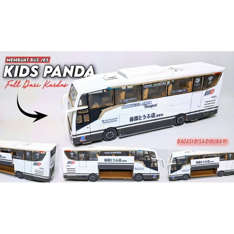 miniatur bus jb5 kids panda dari kardus