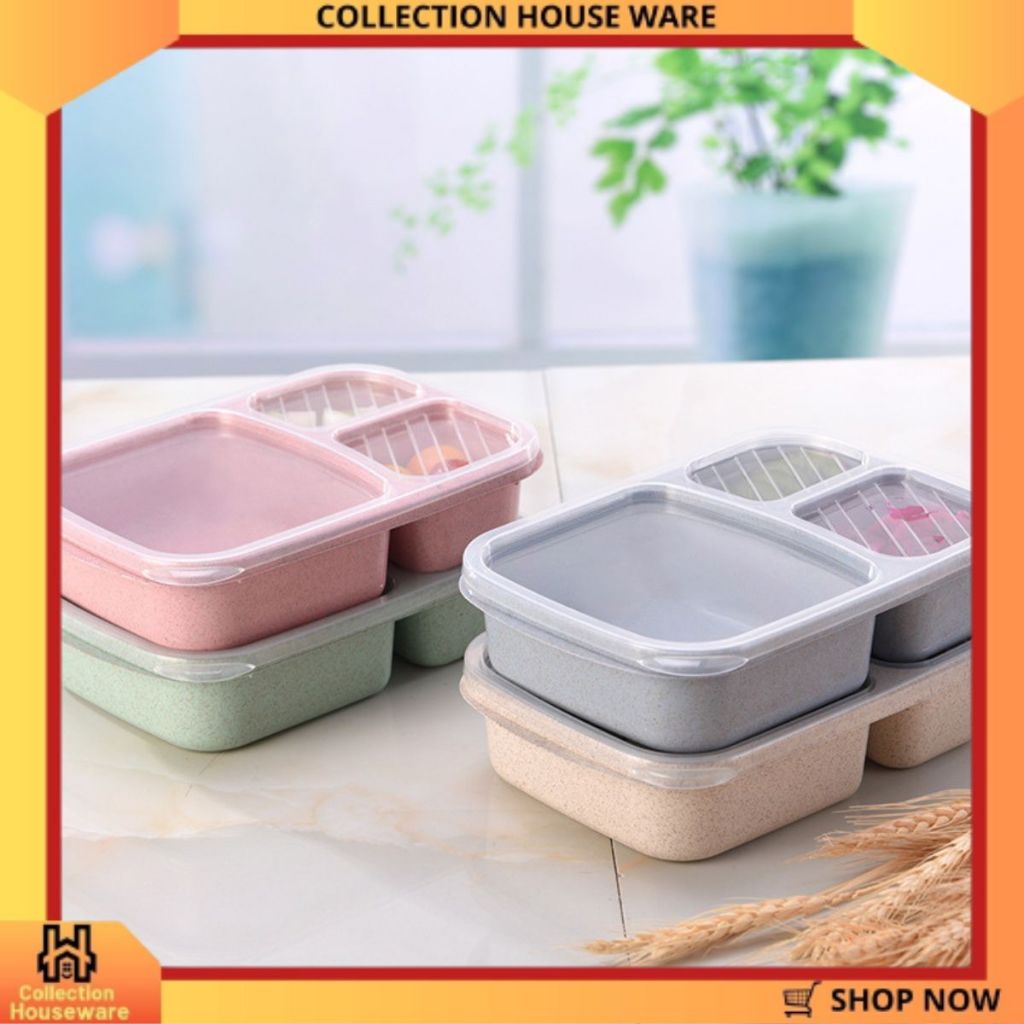 Tempat Makan / Kotak Bekal Jerami Gandum / Lunch Box Kotak Makan Anak