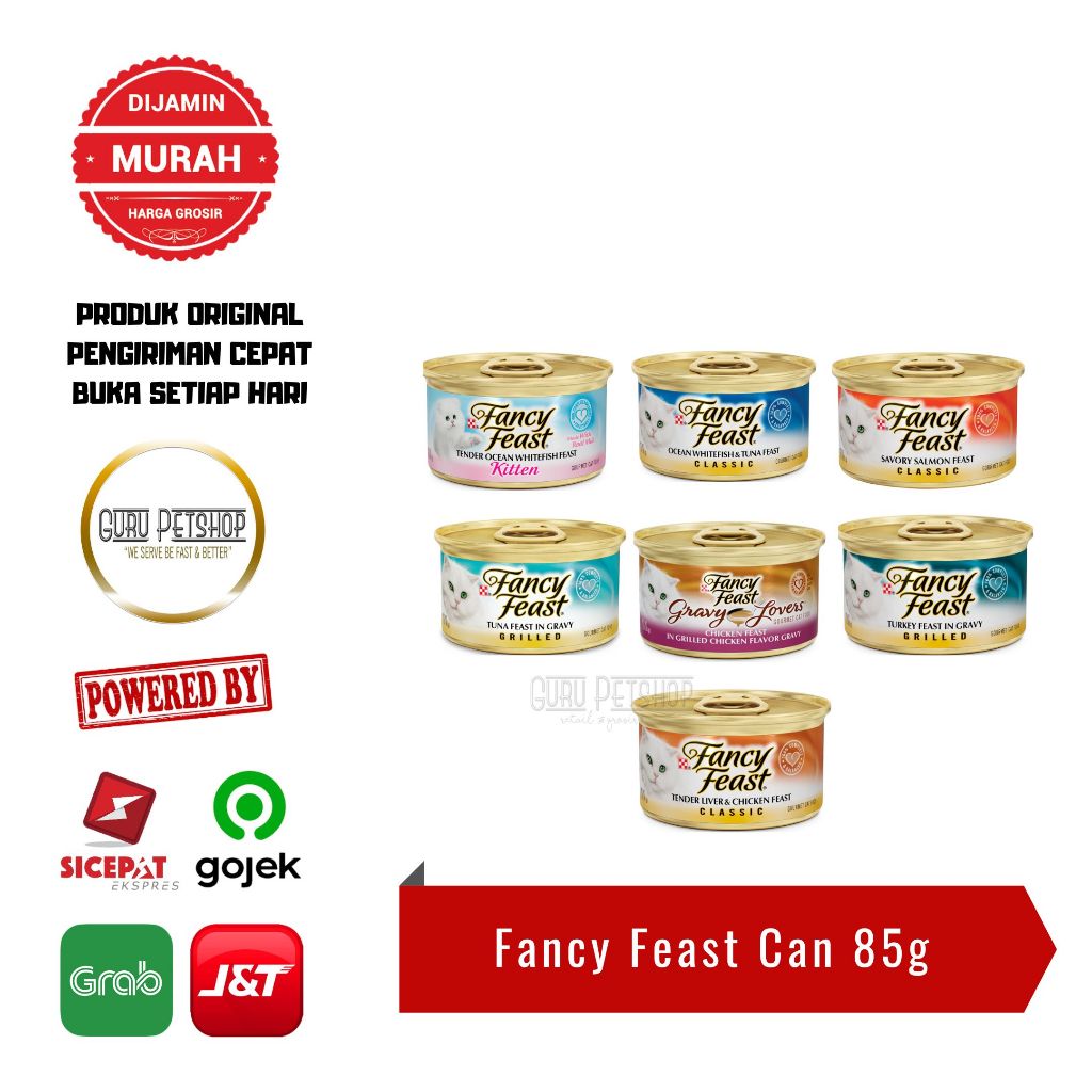Fancy Feast 85g Can Makanan Basah Kucing Fancy Feast Kaleng