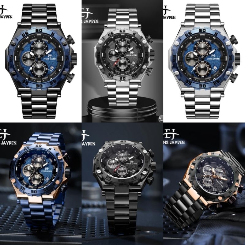Evans jayden 9840 jam tangan Pria Analog Stainless steel Original