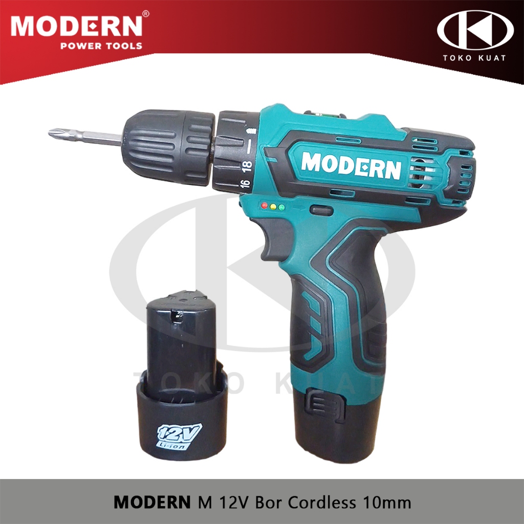 MODERN 12V BOR CORDLESS 10MM / MESIN BOR BATERAI M-12V