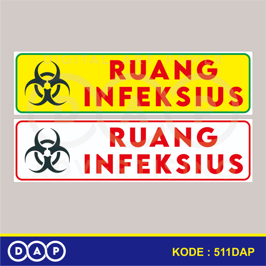 

511 - STIKER NAMA RUANGAN INFEKSIUS - VYNIL - TERBAIK