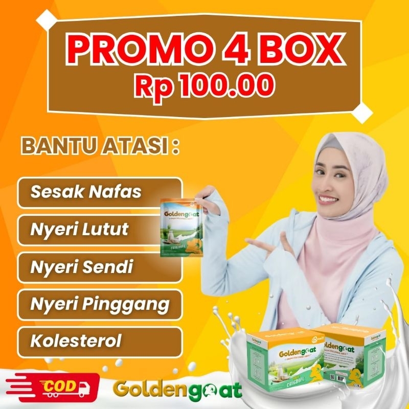 

SUSU KAMBING GOLDEN GOAT SACHET 4 BOX BAIK UNTUK PERTJMBUHAN ANAK