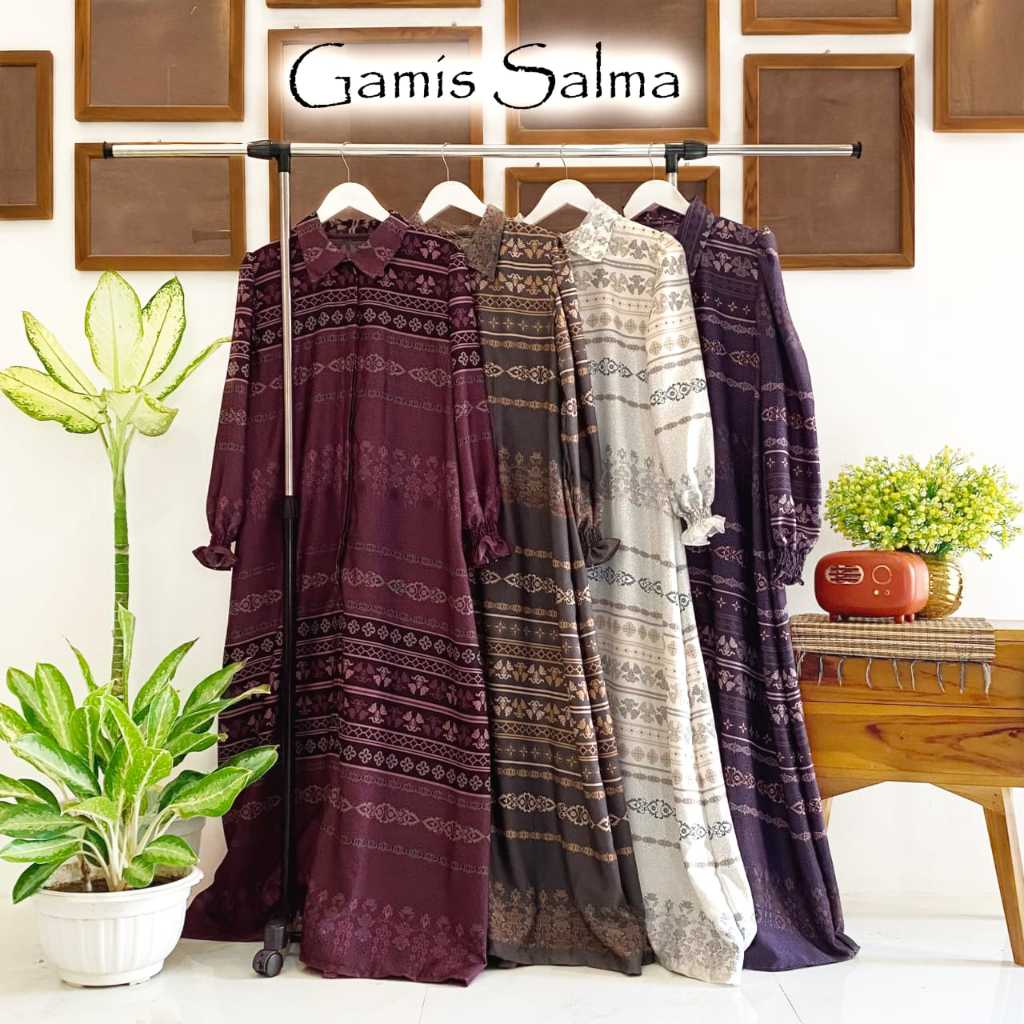 Gamis Salma/Gamis Couple/Gamis Lebaran/Gamis Couple Lebaran/Gamis Batik Terbaru/Gamis Lebaran Couple