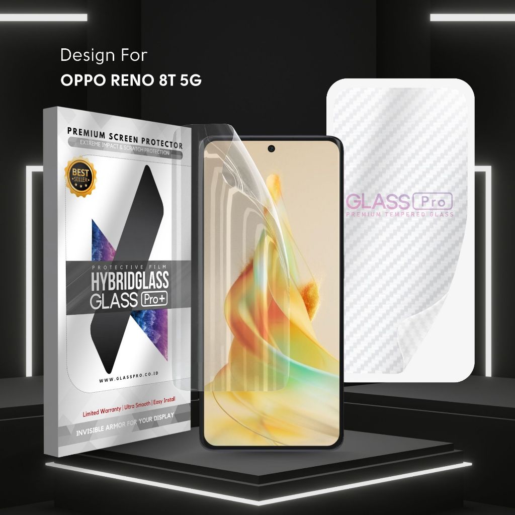 Hybrid Glass Premium Anti Gores Hydrogel Oppo Reno 8T 5G Reno8 T 5G Full Cover Screen Protector Glas