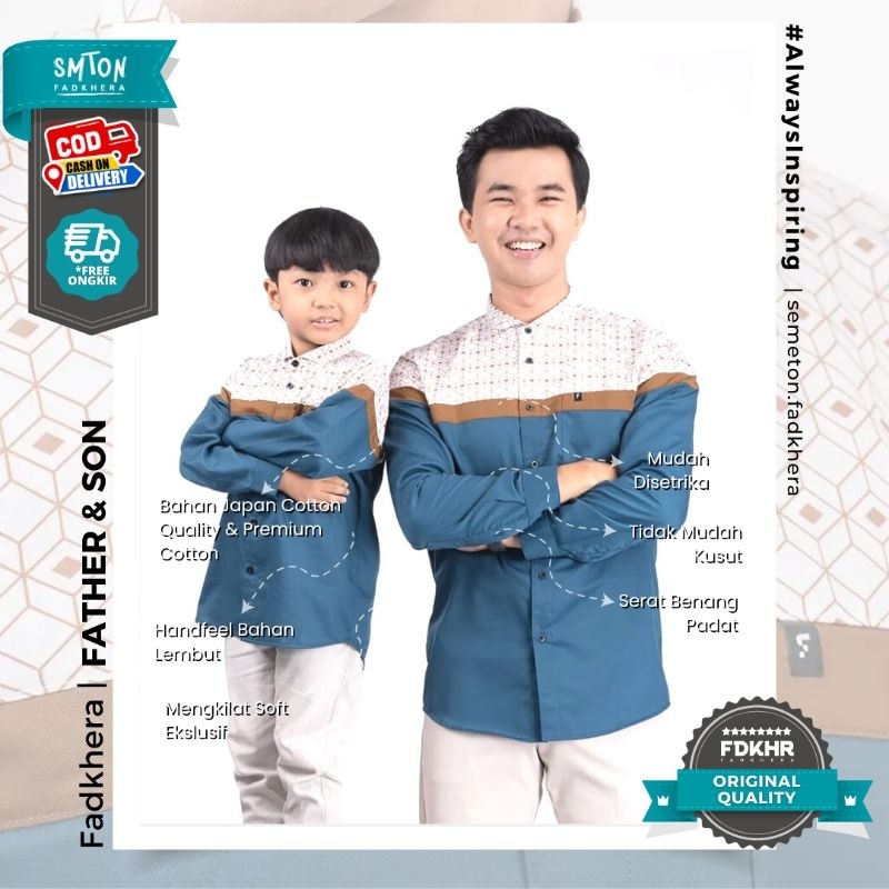 AQSO Fadkhera Festive Father and Son Limited Edition Koko Modern Couple Ayah dan Anak Terbaru Katun 