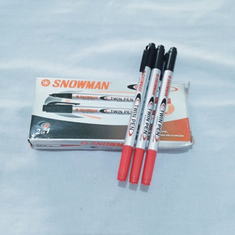 

TWIN PEN WARNA HITAM DAN MERAH MERK SNOWMAN