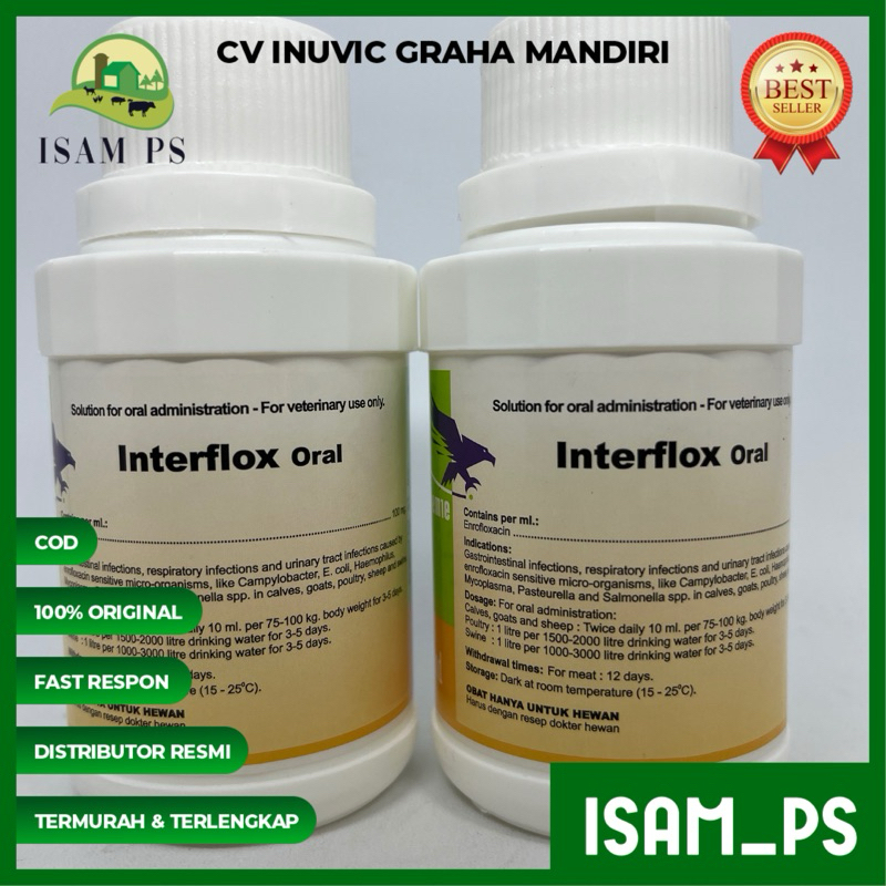 INTERFLOX ORAL 100ml OBAT FLU DIARE SAPI kambing ayam kelinci