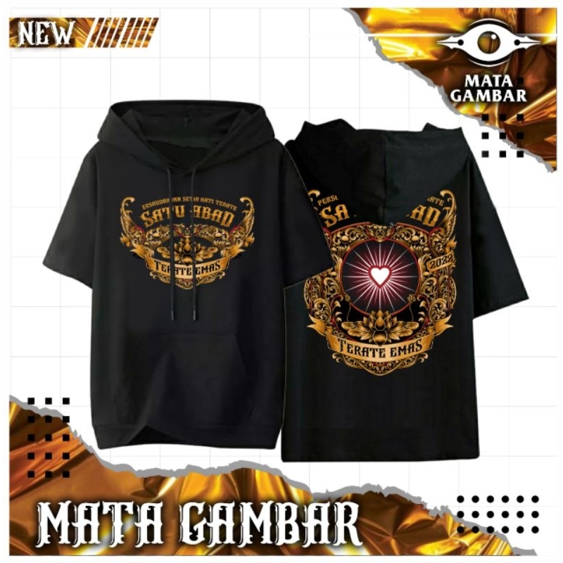 T-SHIRT HOODIE TERATE EMAS || T-SHIRT HOODIE PSHT || SATU ABAD TERATE EMAS || COD BISA