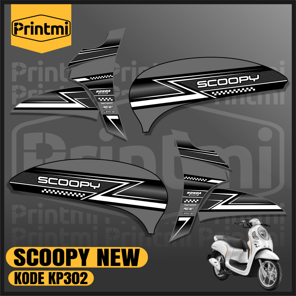 Striping Stiker Motor Scoopy New Prestige 2021-2024 Sporty Variasi Simple Keren List Printmi KP302