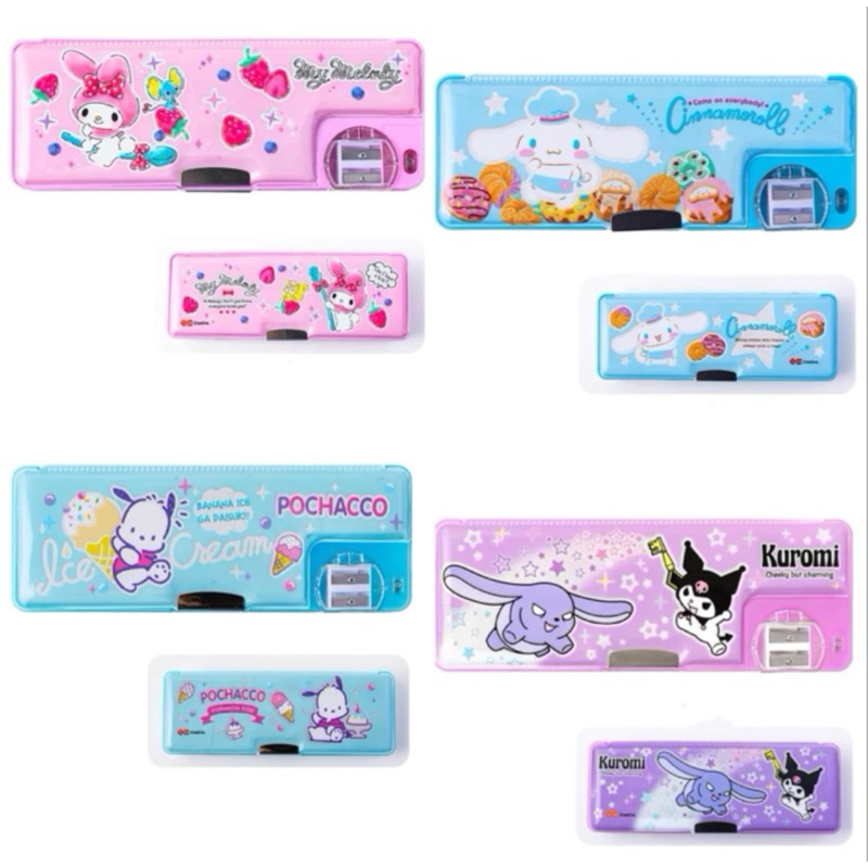 

kawaii sanrio double layer pencil case box kotak pensil 2 tingkat iigen kuromi