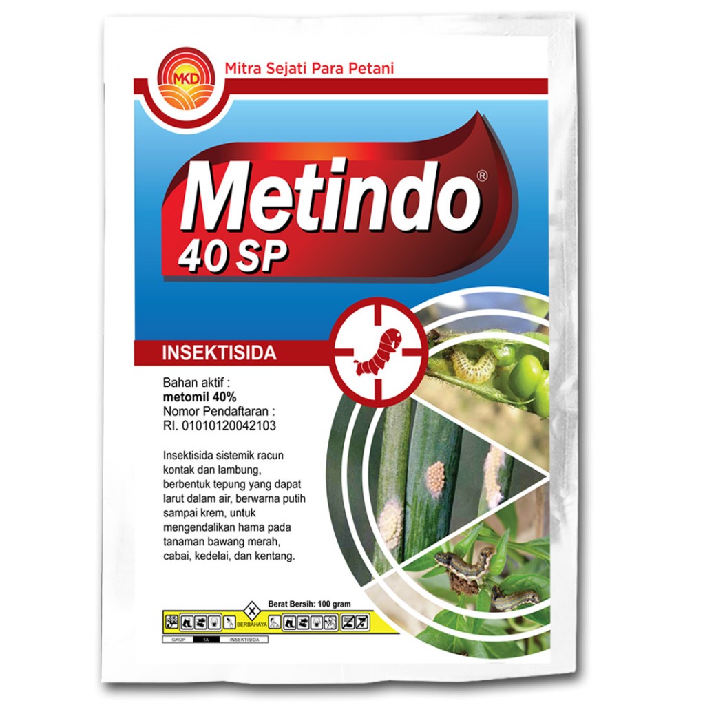 METINDO 40SP biru 800 gr metomil insektisida sistemik racun ulat