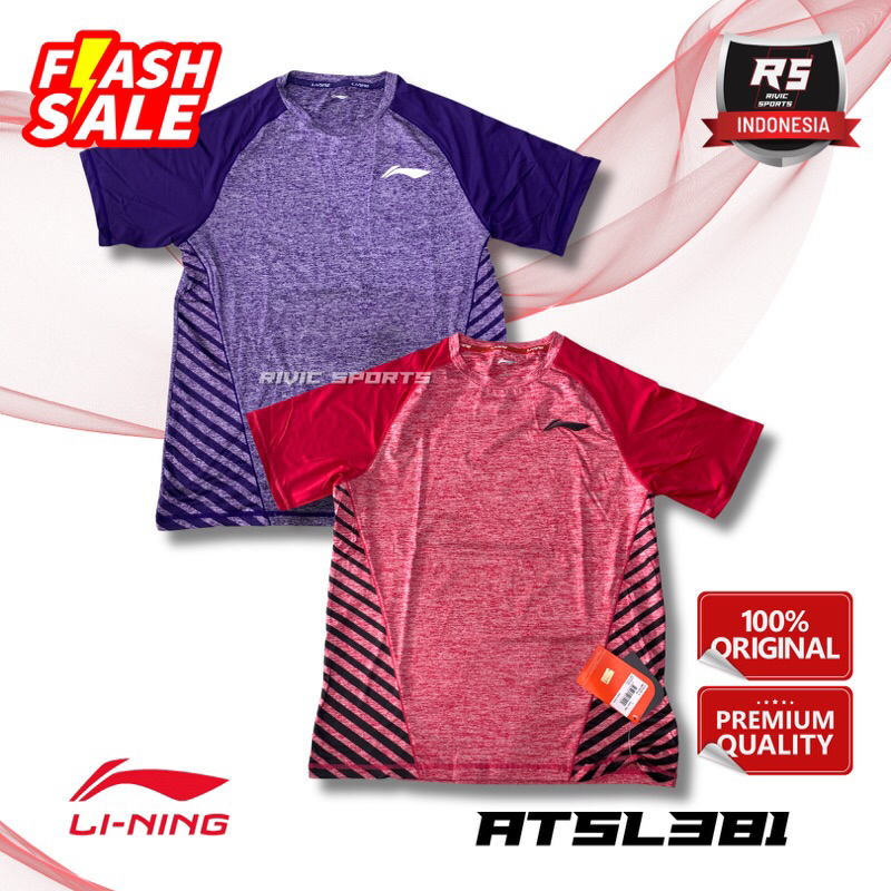 Baju Kaos / Jersey LINING ATSL 381 ATSL381 ORIGINAL BADMINTON TURBO DRY AIR DRY TECHNOLOGY MADE IN C