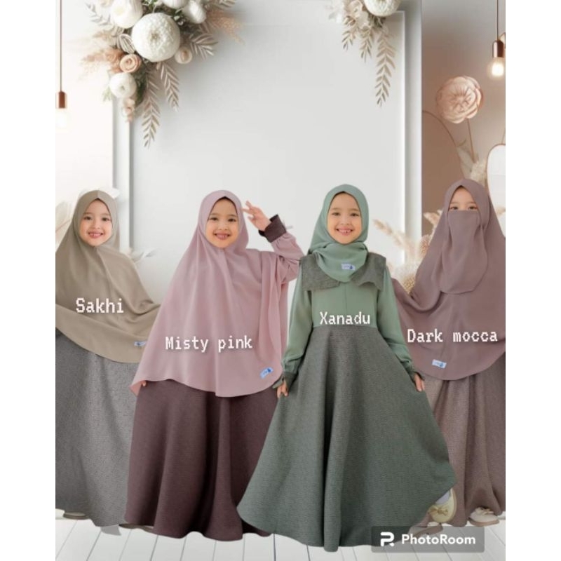 COD / GOJEK - Set Gamis Anak Syari Ameena Xanadu, Misty Pink Naylakids