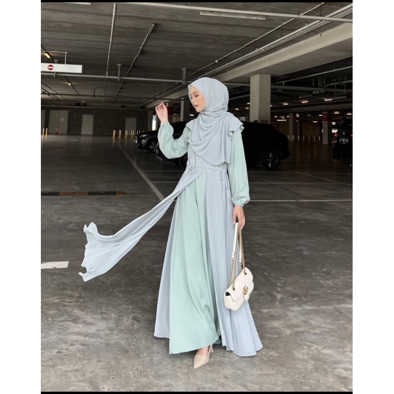 NEW GONEGANI HANA DRESS EGG BLUE jastip