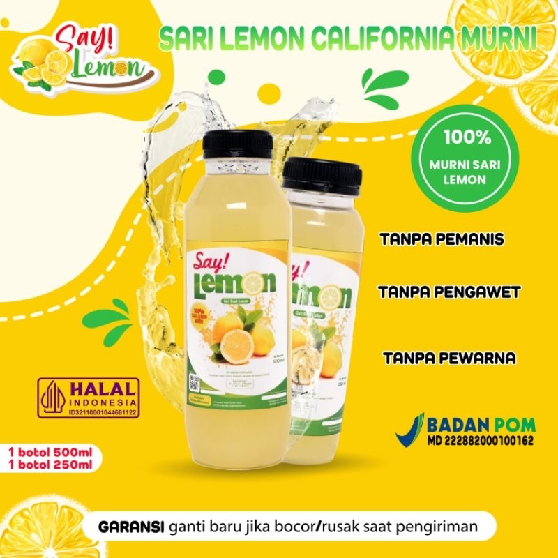 

Saylemon BPOM Paket 1 botol 500 ml 1 Botol 250 ml Sari Jus juice Air Lemon Peras Asli Ori Original 100% Murni Fresh Segar Sehat Menyehatkan Daya Tahan Tubuh Diet Detox Detoks Langsing Pelangsing Melangsingkan Vitamin C