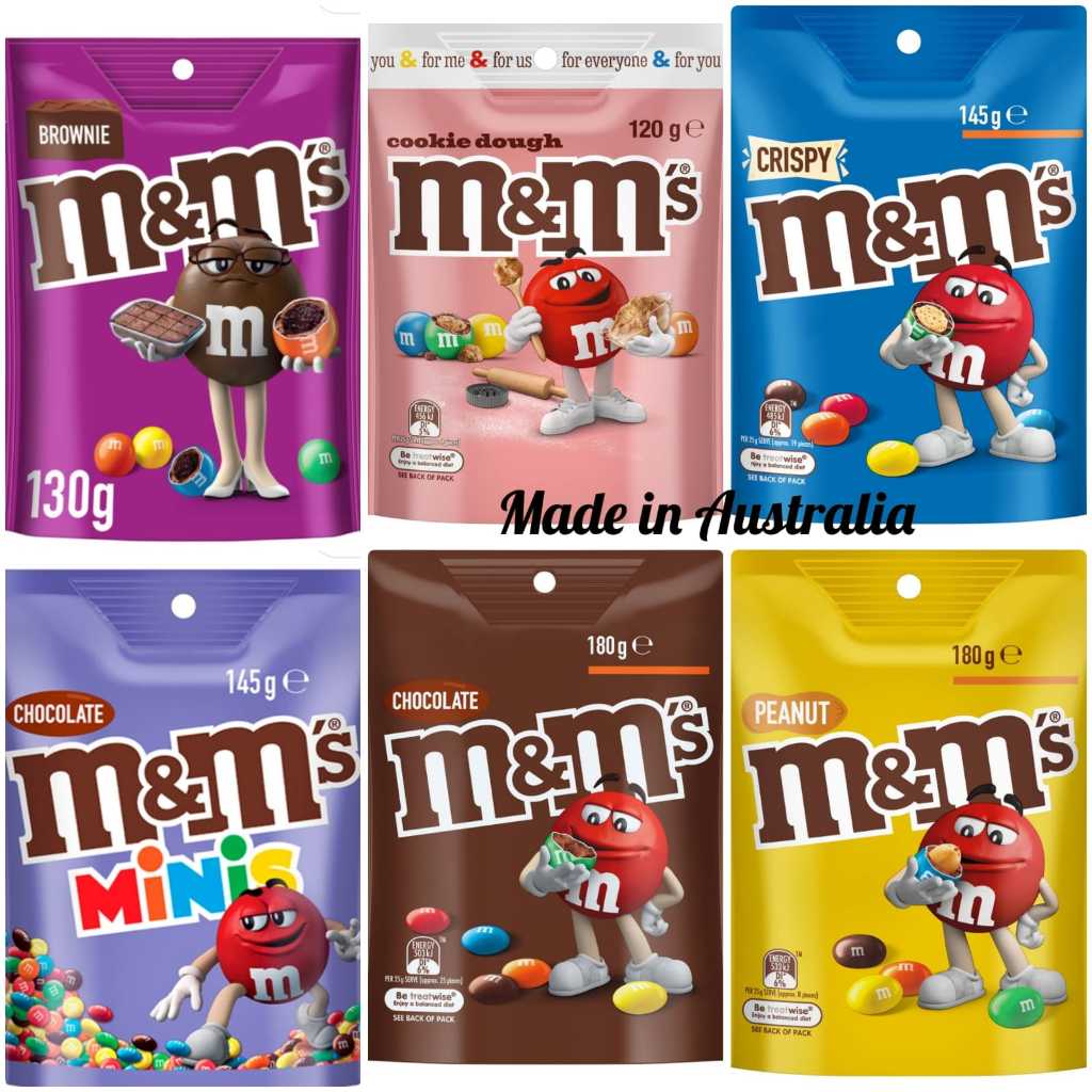 

M&M Milk Peanut Cripsy Minis Chocolate Share Pack/M&M Australia Logo Halal